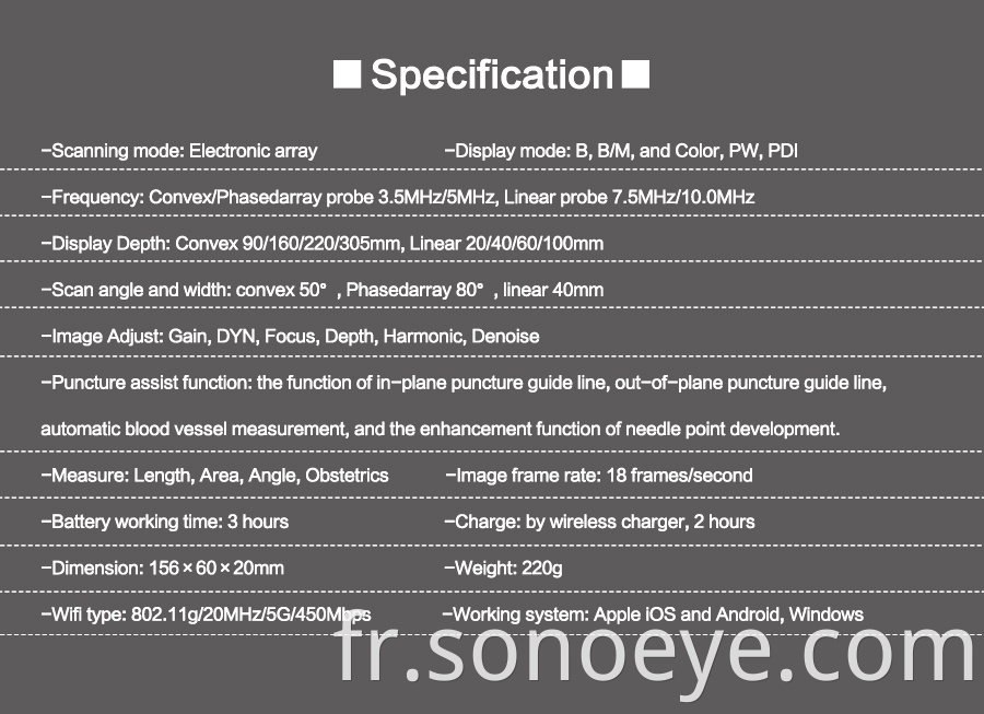 color doppler wireless probe scanner